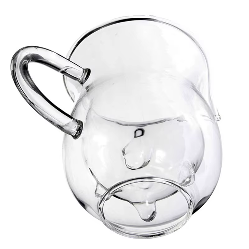 Pichet à lait créatif en verre transparent