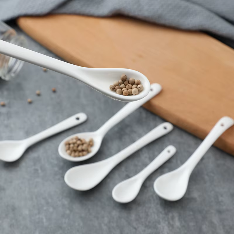 Mini Cuillères en Céramique pour Épices et Café, en Porcelaine, 8cm, 10cm, 12cm, 13cm, 50 Pièces