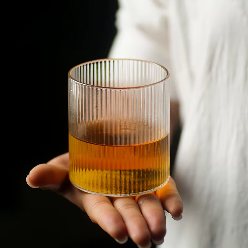 Verres à whisky ondulés 4 pièces