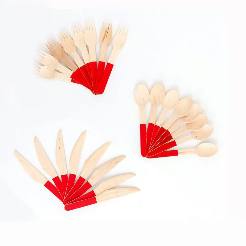 Fourcommuniste et Cuillères en Bois de Poulet, Couverts, Couteau, Décoration de ixd'Anniversaire et de Mariage, Fourchette à Dessert, 24 Pièces/Ensemble