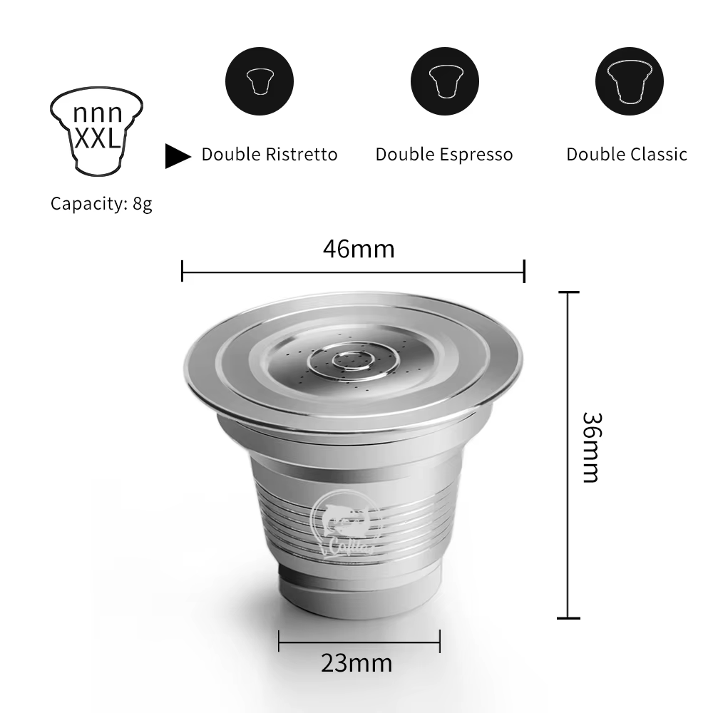 Recafimil Capsule de café XXL réutilisable pour dosette de machine LOR filtre