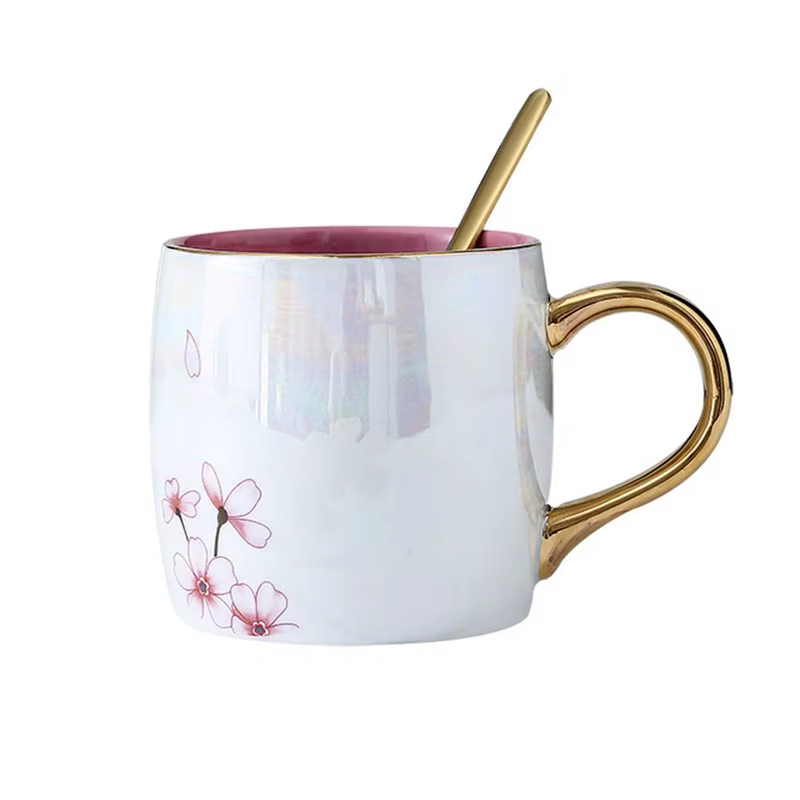 Tasses en céramique sans fleur avec couvercle