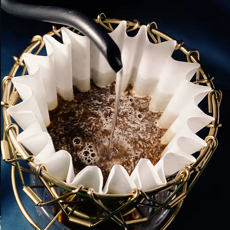 Filtre à café en métal créatif, poinçon à main, filtre à café, tasse réutilisable, entonnoir pliant en forme de V, filtre tasse à thé