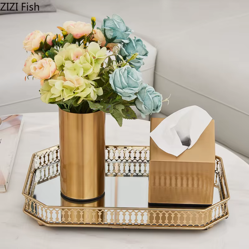 Plateaux décoratifs en verre miroir vintage
