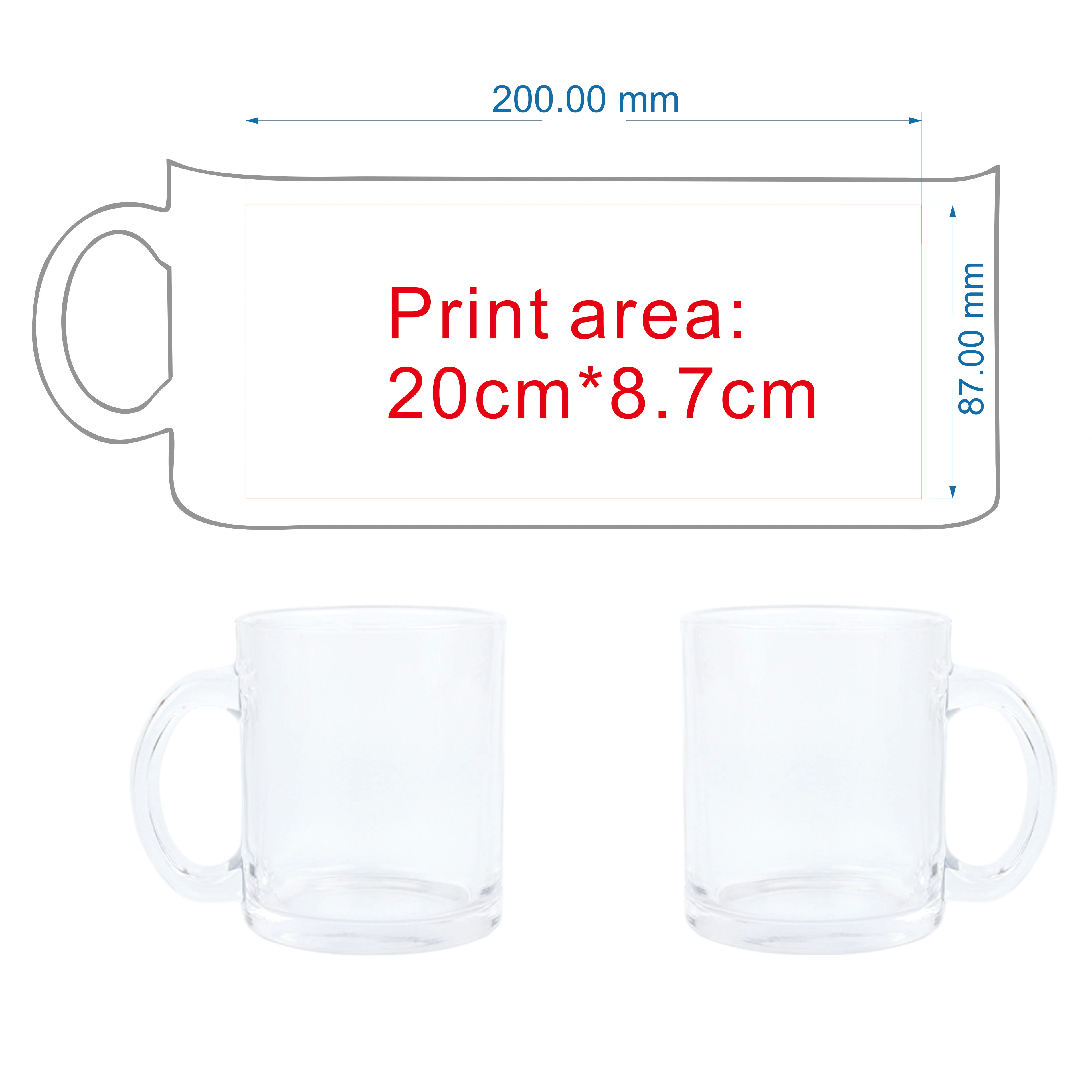 Bricolage personnalisé 320ML 11oz tasse en verre tasses personnalisées café lait