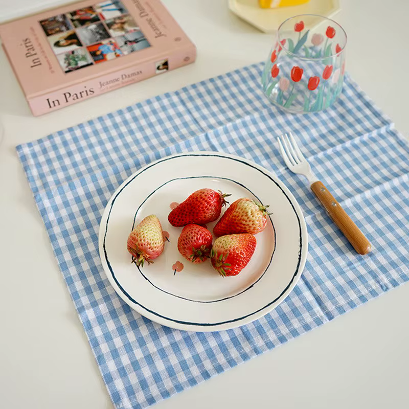 Ins napperon frais Plaid tapis de Table Photo fond tissu