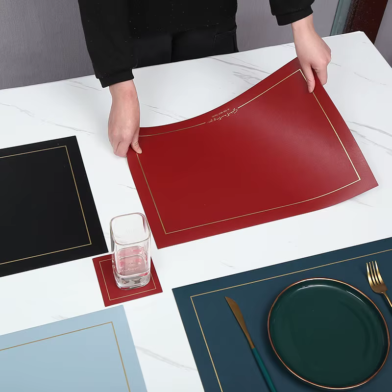 Sets de Table Rectangulaires en Cuir