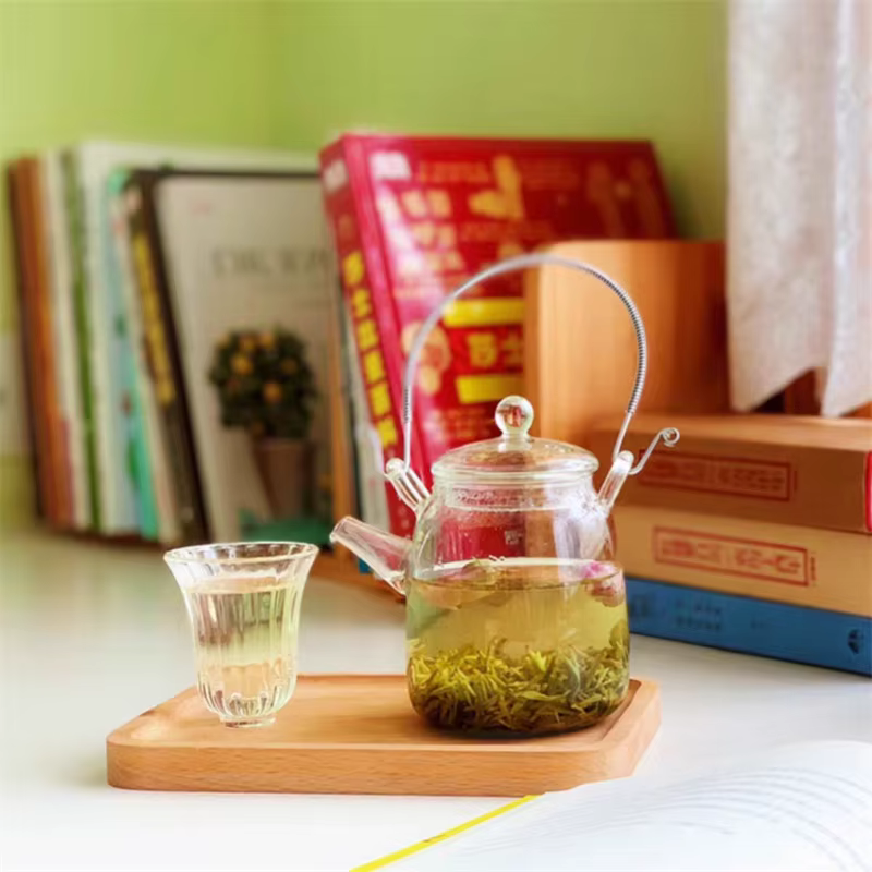 Théière japonaise en verre transparente faite à la main avec filtre