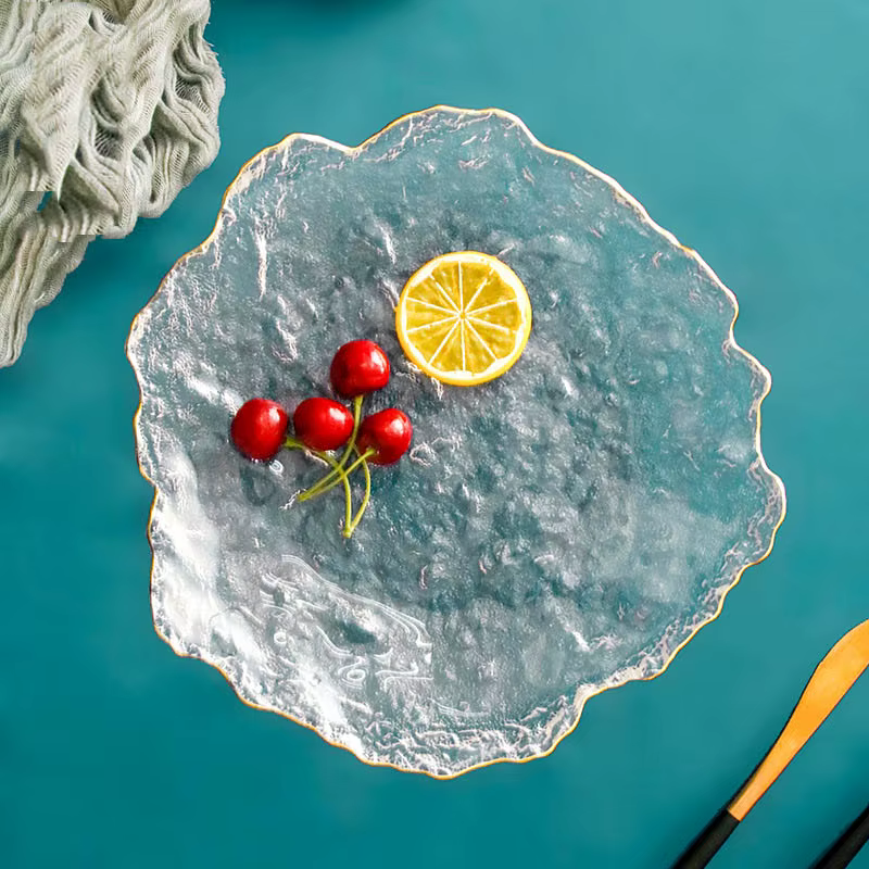 Assiette Carrée en Verre Marteau Japonais
