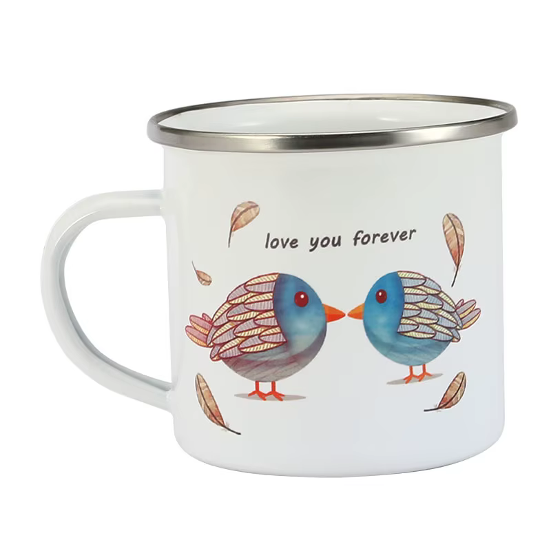 Tasse émaillée personnalisée avec logo