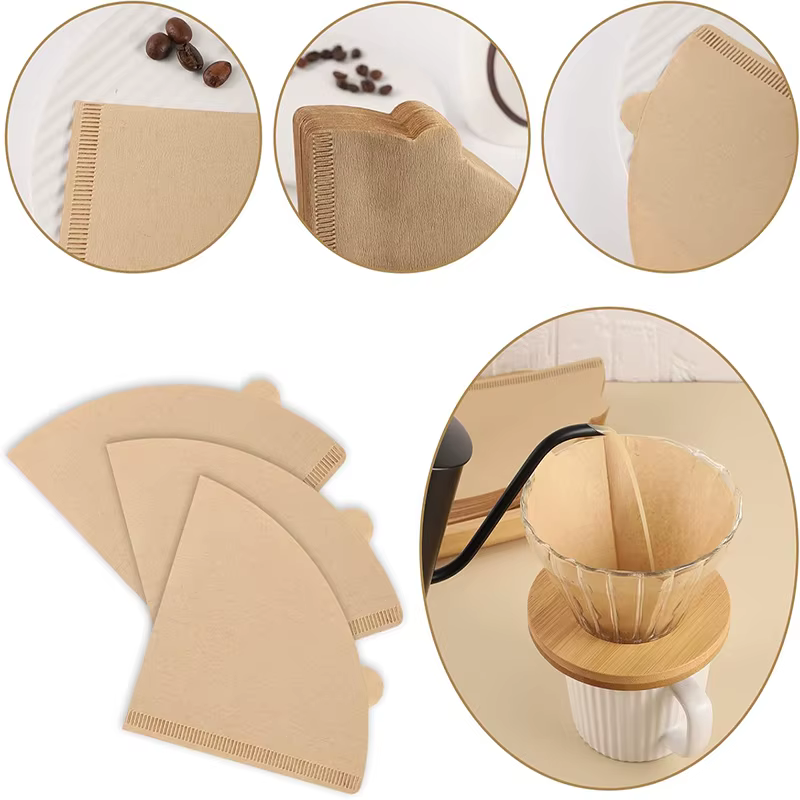 100 pièces papiers de filtre à café (1-4 tasses)