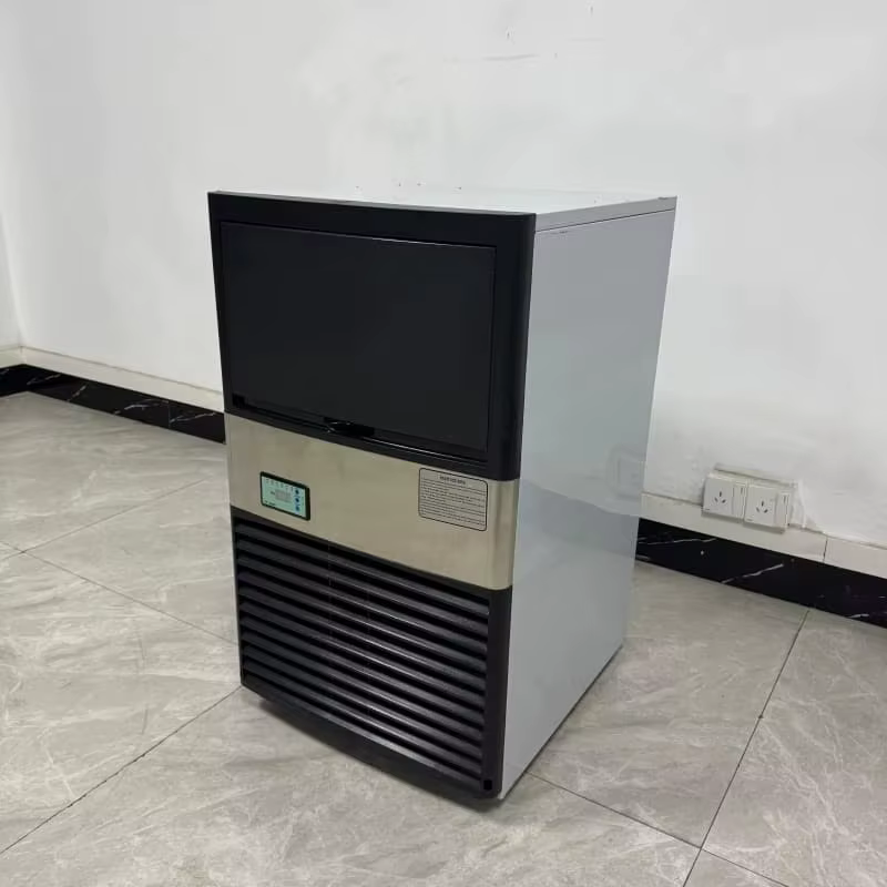 Machine à glaçons cubiques automatique commerciale personnalisée 75 kg/24h avec bac de 50 kg pour bar, café, certifiée CE