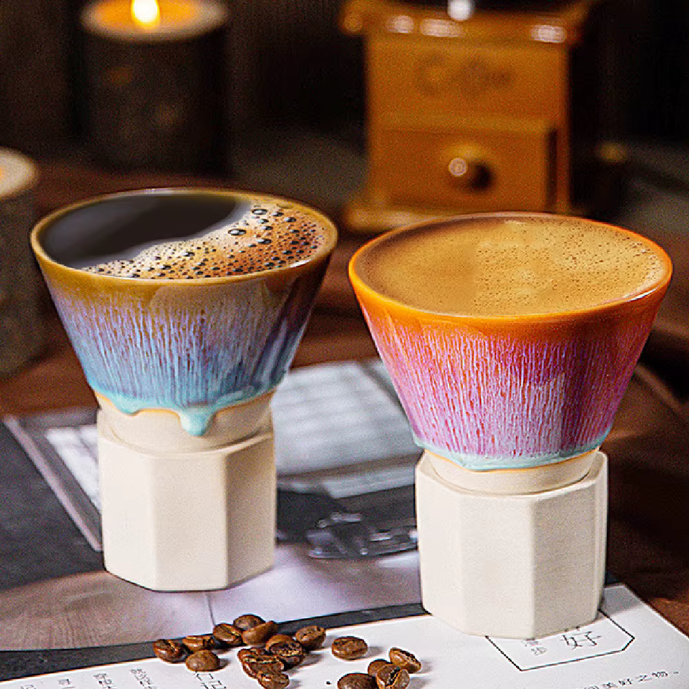 Tasse à café en poterie grossière rétro créative