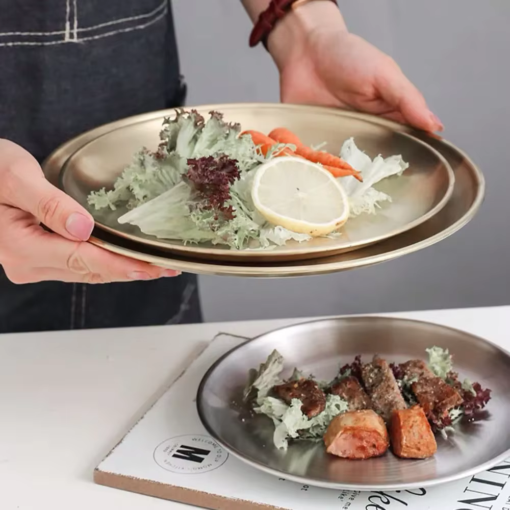 Ensemble d'assiettes en acier inoxydable pour Barbecue