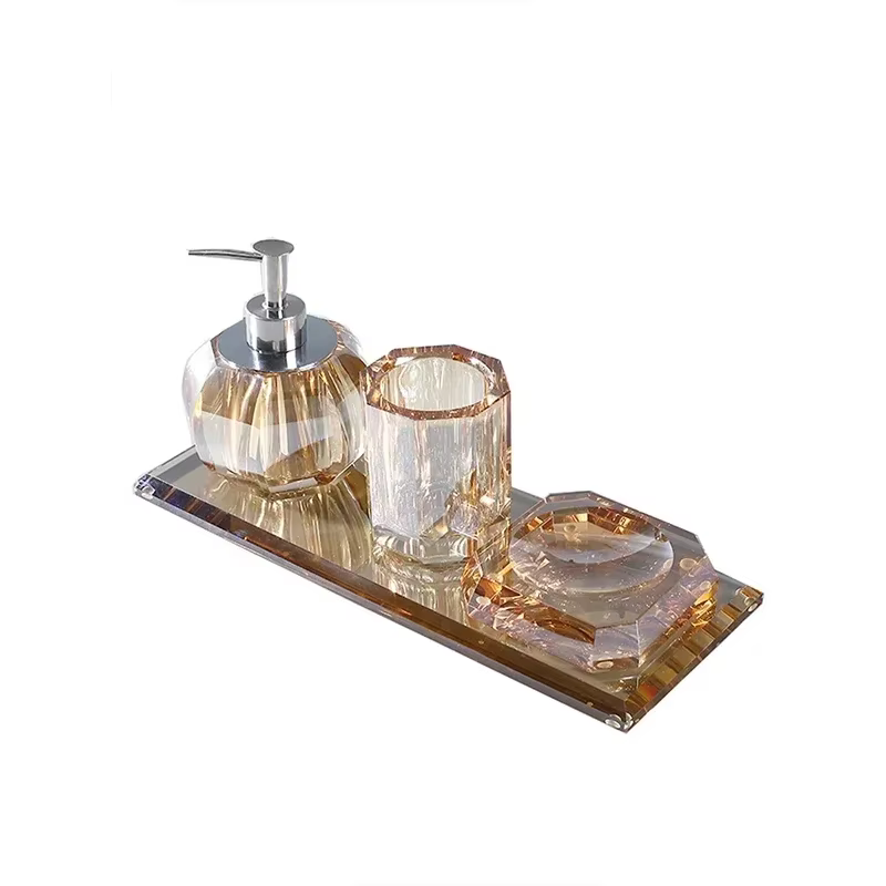 Ensemble d'accessoires de décoration en verre de cristal