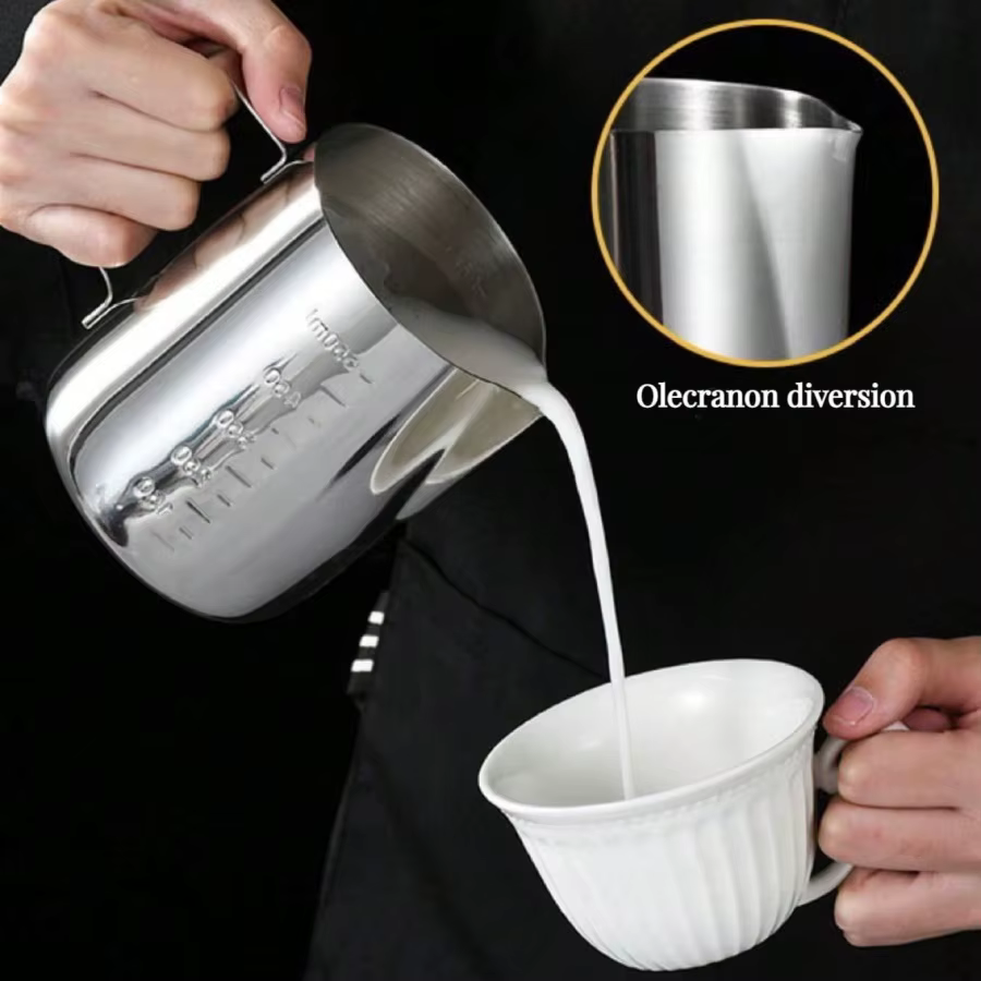 Tasse graduée en acier inoxydable pour café