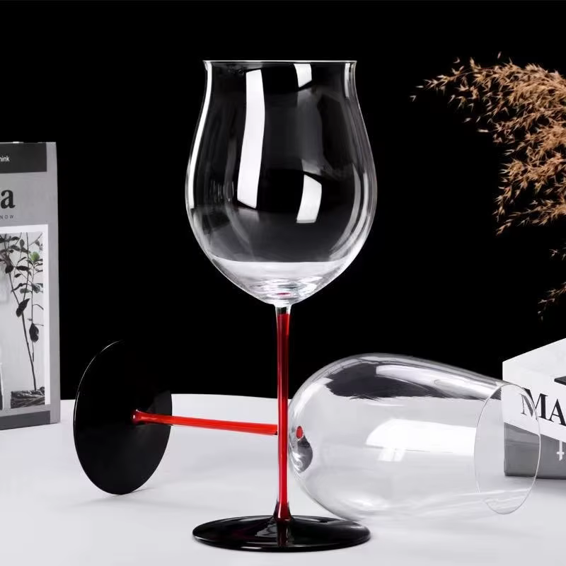 Verre à vin en cristal de grande capacité, gobelet bordeaux bordeaux, coffret cadeau, verres à pied autriche, design célèbre, nœud noir