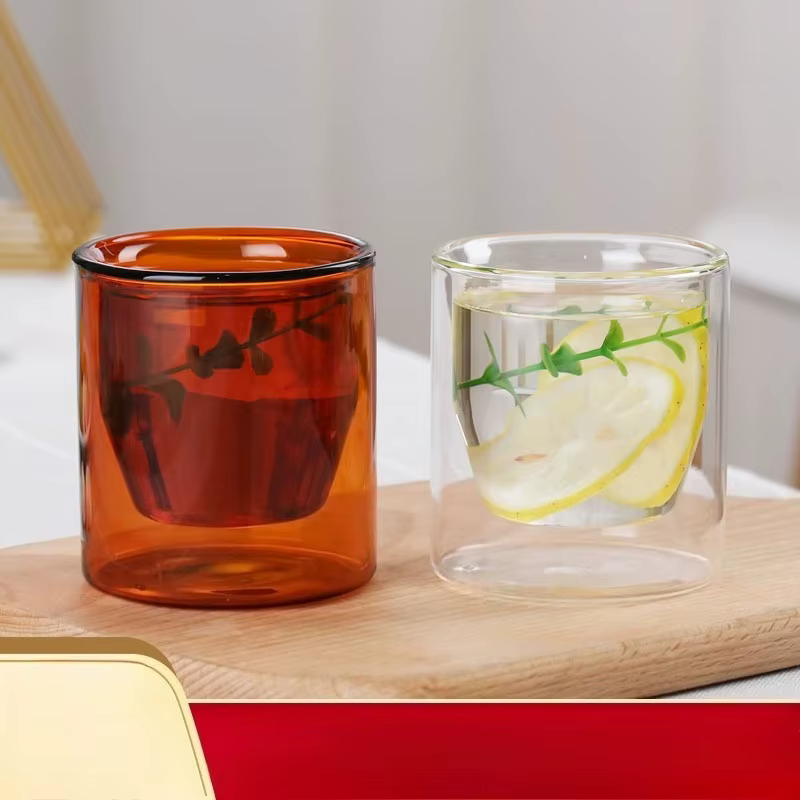 Tasse en verre à Double paroi en forme d'œuf de 250ml