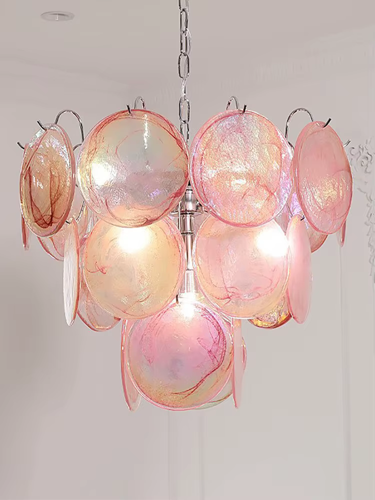 Lustres en verre nuage vintage, éclairage LED, luminaire européen, lampe de confrontation romantique rouge pour plafond, décor de salon