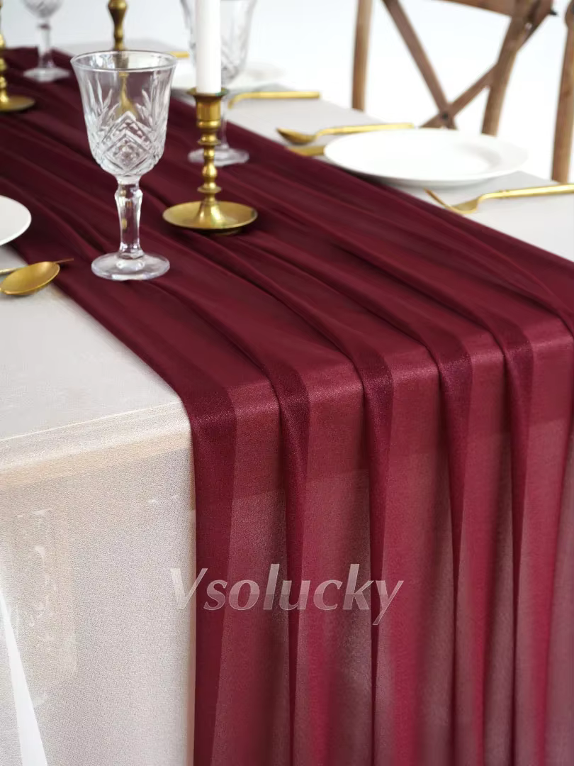 Chemin de Table transparent vin rouge bordeaux