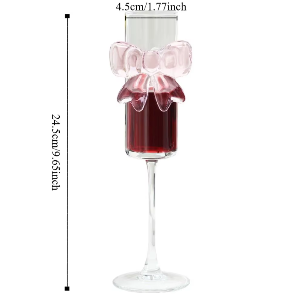 Verre à Champagne avec nœud rose clair