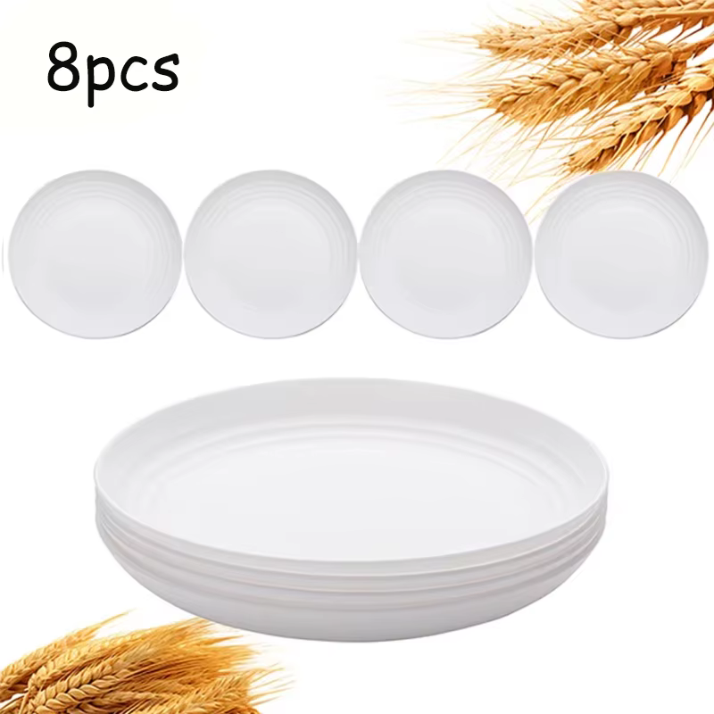 Ensemble de 8 assiettes en PP