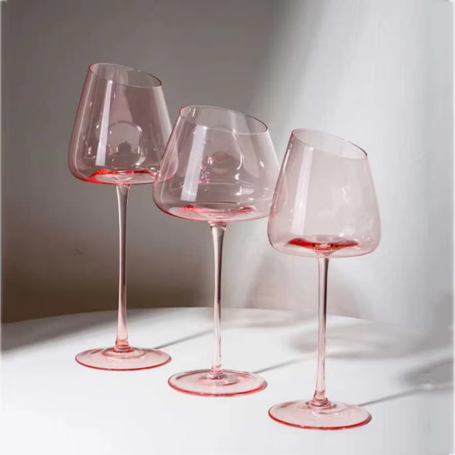 Ensemble de Verres à Vin Rouge Flamand Rose Français