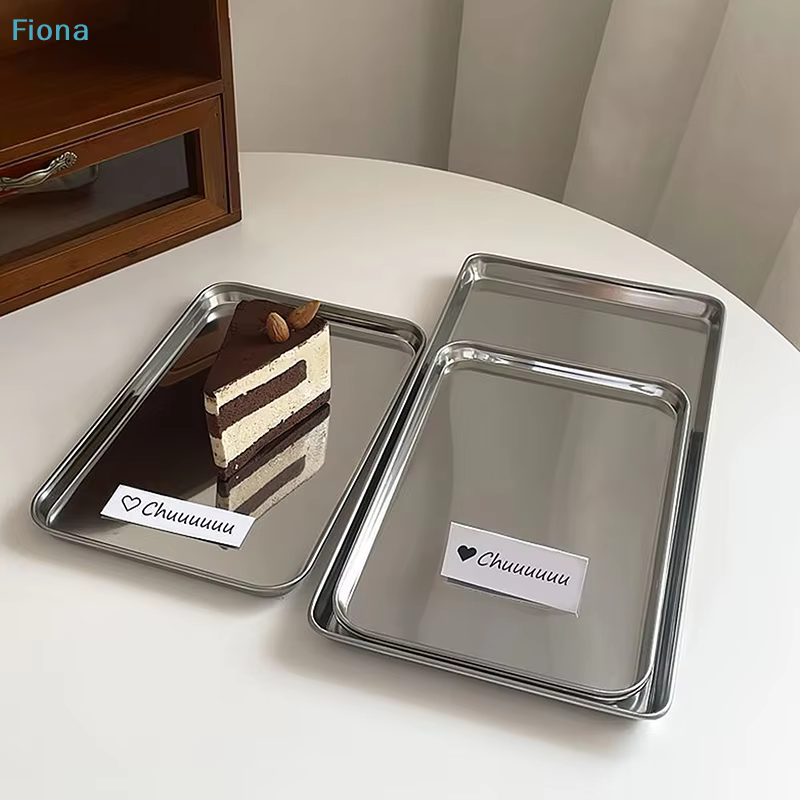 ♤ Plateau de service en acier inoxydable