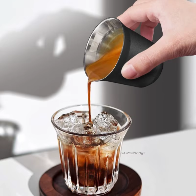 Tasse à café capsule en acier inoxydable à double paroi avec fond plat