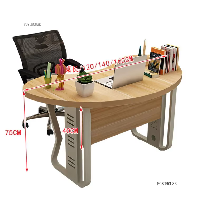 Bureaux et postes de travail incurvés modernes et minimalistes pour la maison, table d'étude pour étudiants, bureau d'ordinateur ergonomique pour le mobilier de bureau