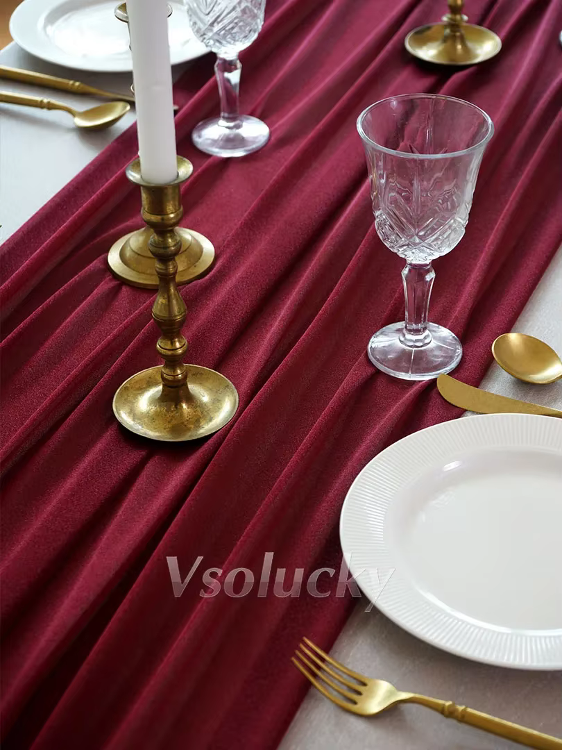 Chemin de Table transparent vin rouge bordeaux