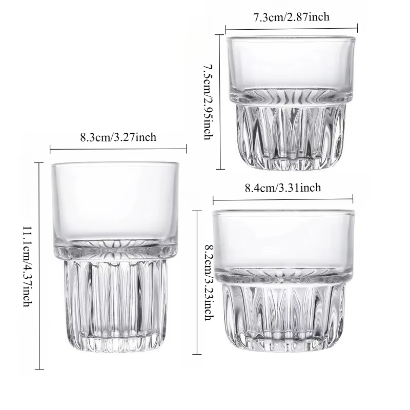 Tasse à café en verre texturé haut de gamme