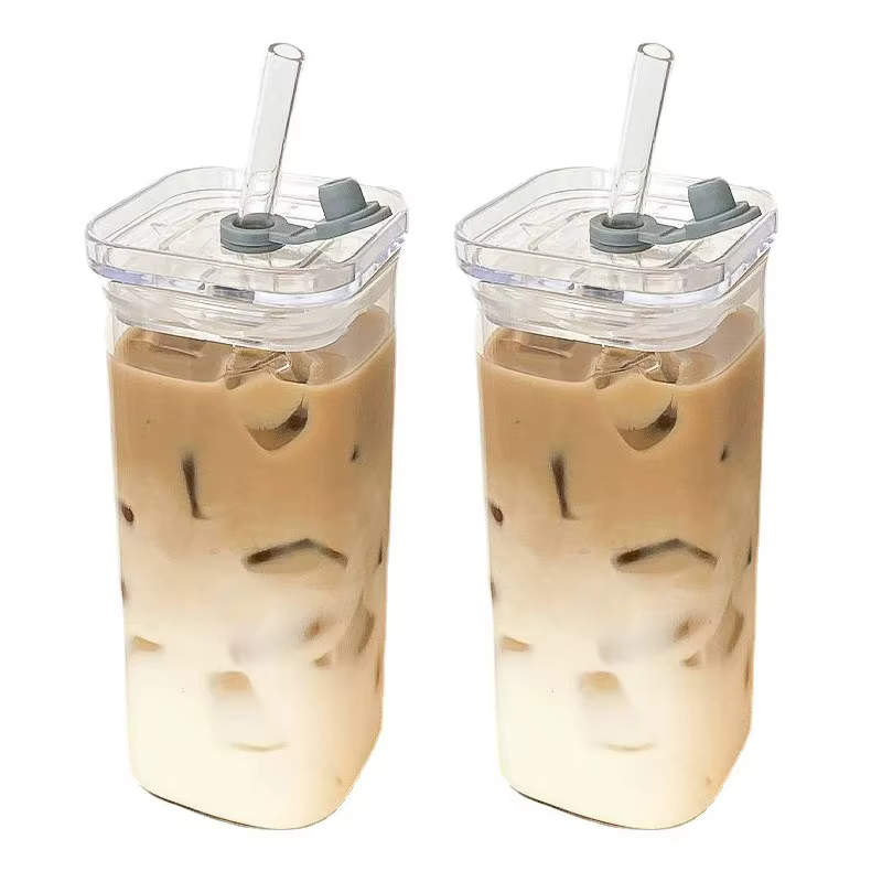 Tasse carrée en verre à café résistante à la chaleur