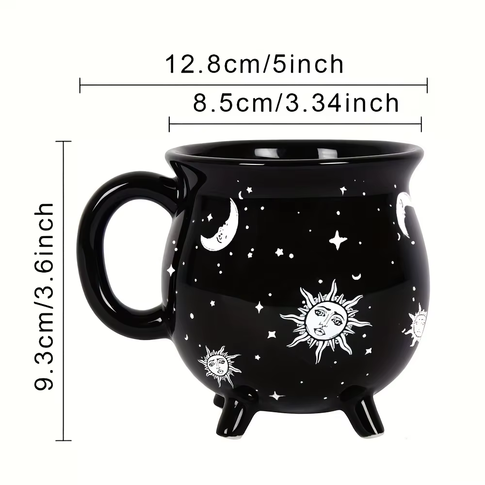 350 ml/11.8 oz soleil lune étoiles tasse à café Divination brassage en forme