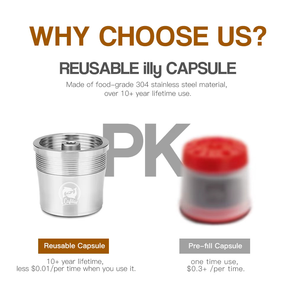 Capsules de café réutilisables et rechargeables pour machine à expresso Illy X7.1 X8 X9 IllY3 IllY1.1 IllY5