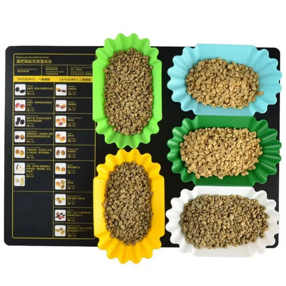 Plateau à grains de café en plastique ovale réutilisable