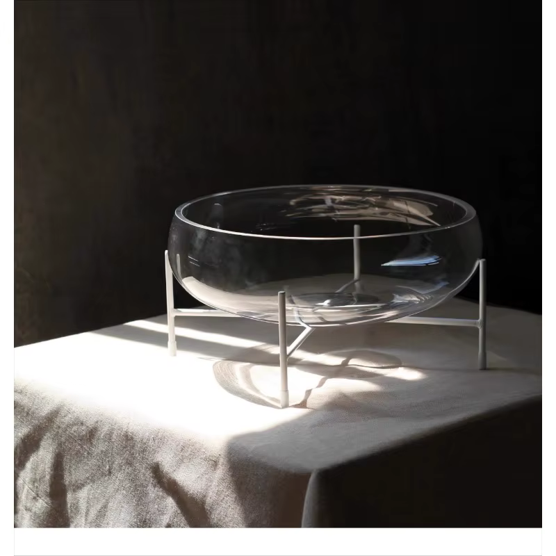 Assiette de fruits en verre Transparent, ornement de décoration pour la maison