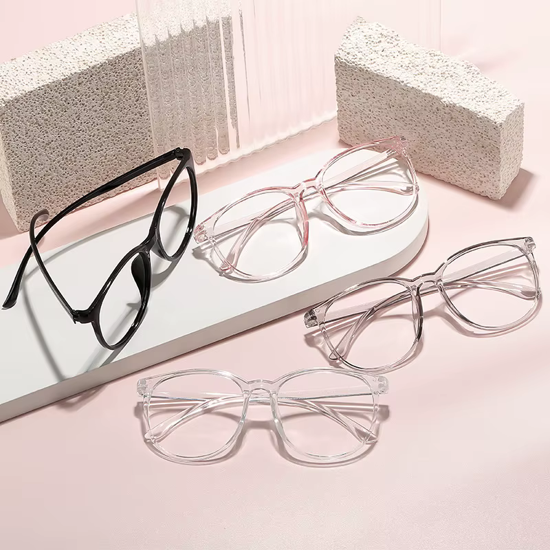 Lunettes d'ordinateur transparentes à grande monture pour femmes, rondes, Anti-lumière bleue, optique, lentille plate, Protection des yeux, lunettes unies