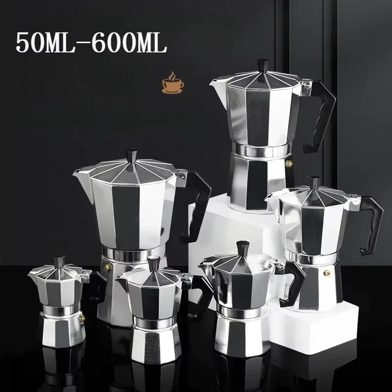 Nouveau Pot Moka en aluminium ménage 50ml-600ml poêle à Latte cafetière classique percolateur à expresso Pot d'extraction de café