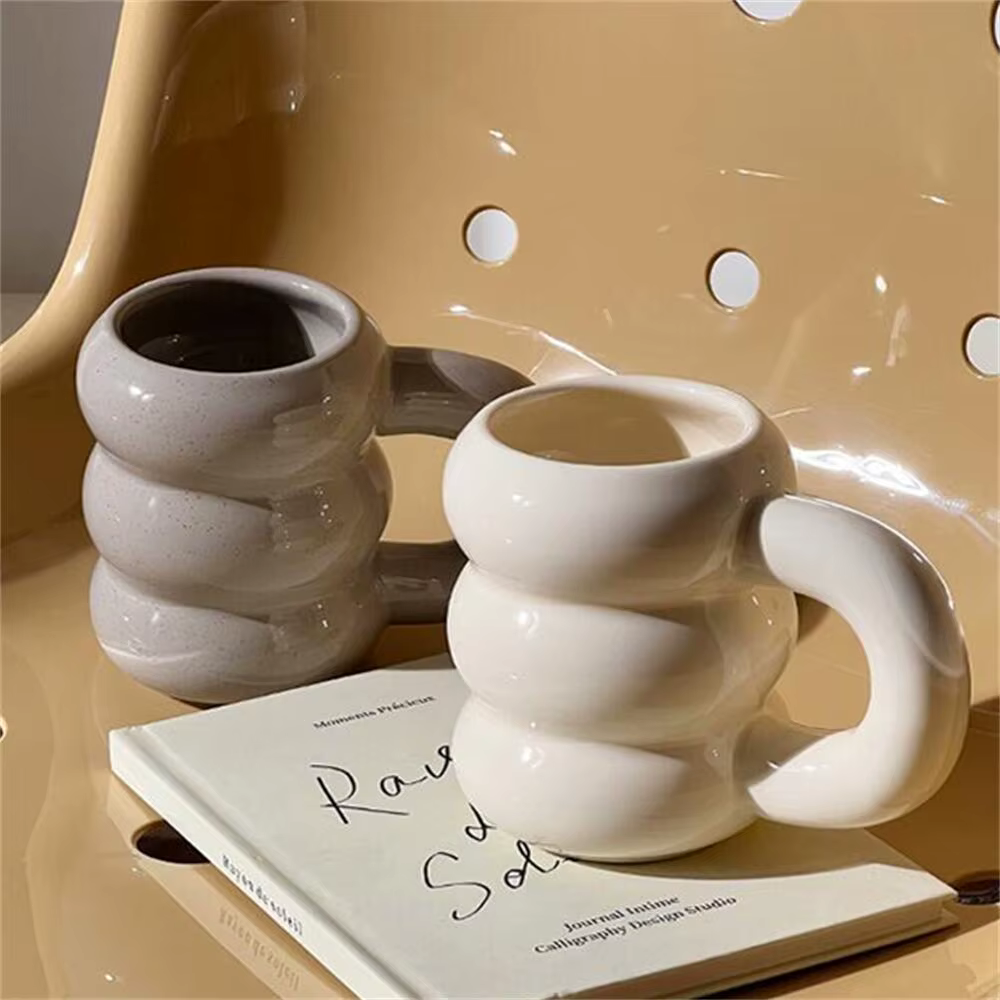 Mignon épaissir tasses d'eau en céramique café tasse à lait avec poignée 420Ml grande