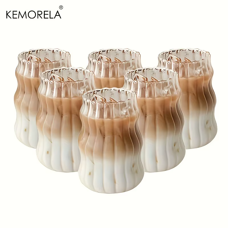 2/4/6 pièces INS tasse en verre résistant à la chaleur gobelet verres Transparent thé jus lait café