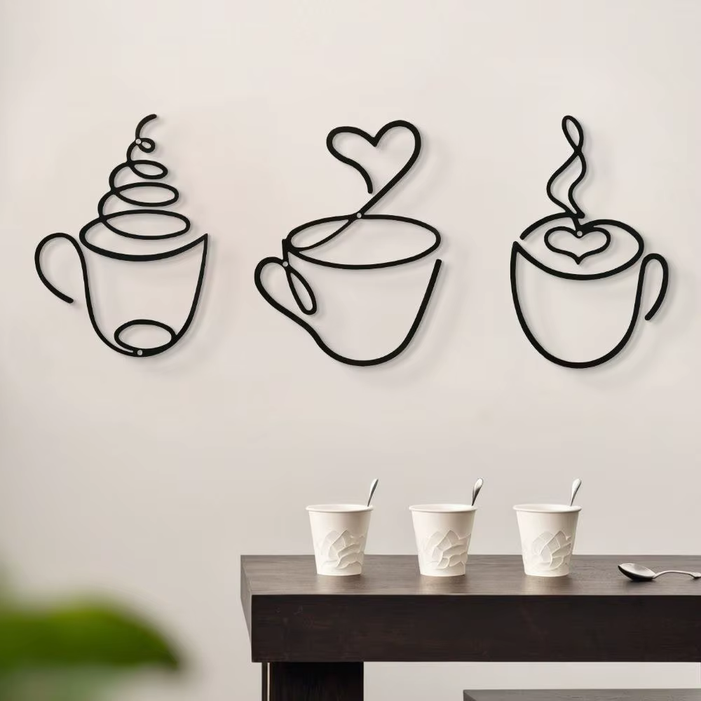 Ensemble de 3 décorations murales créatives pour café