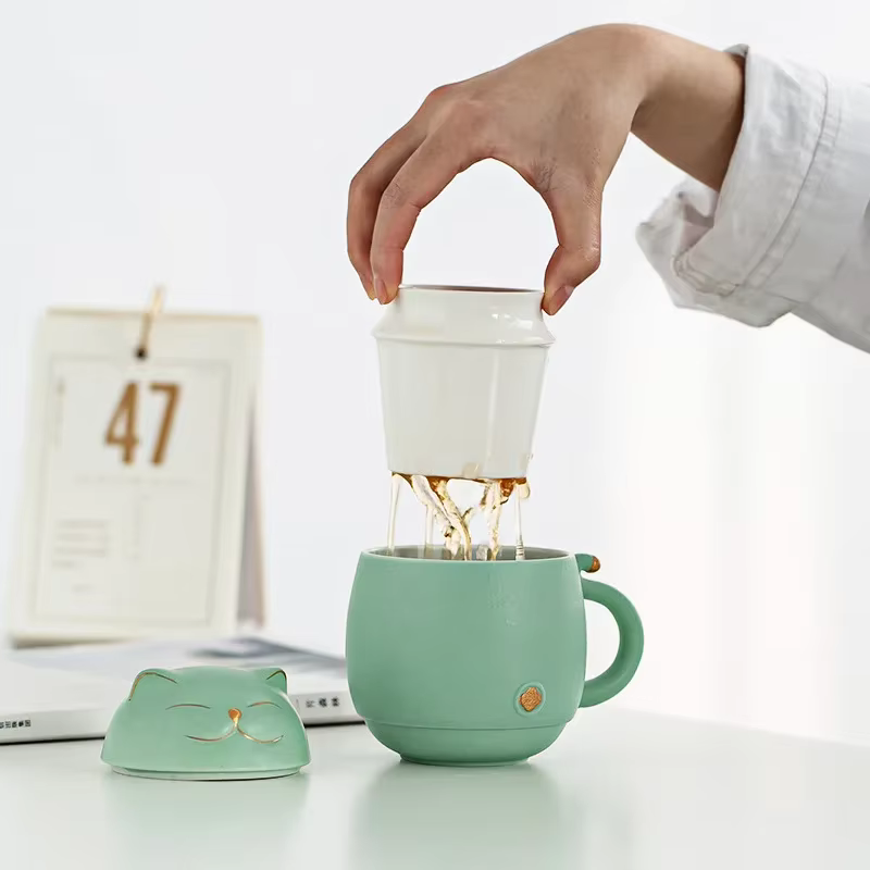 Tasse à thé portable Lucky Cat