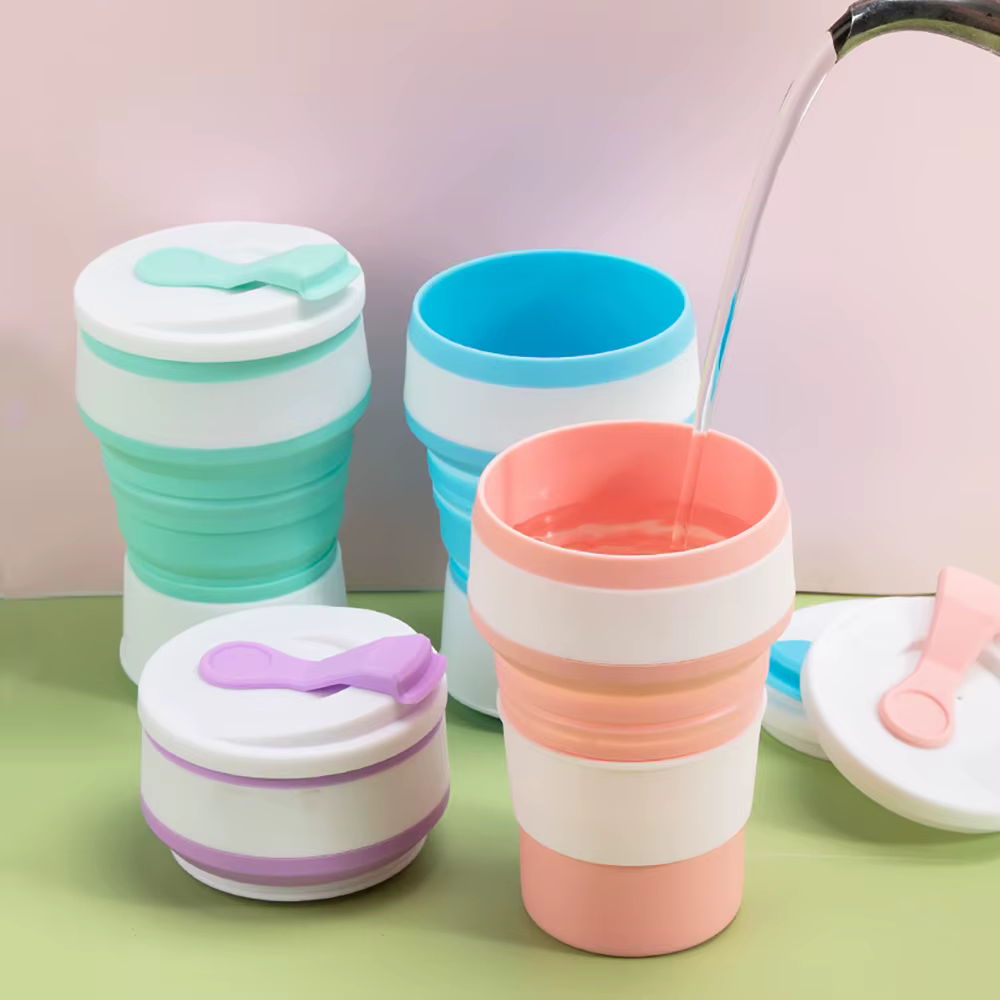 Tasse pliante de sport en silicone sans BPA