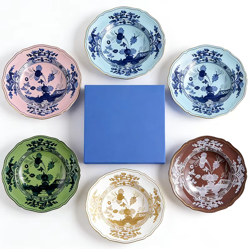 Assiette à soupe ronde en céramique de la série orientale haut de gamme