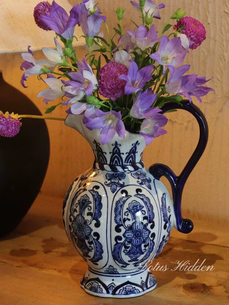 Vase en céramique exquis Antique bleu blanc porcelaine fleur conteneur salon décoration de la maison