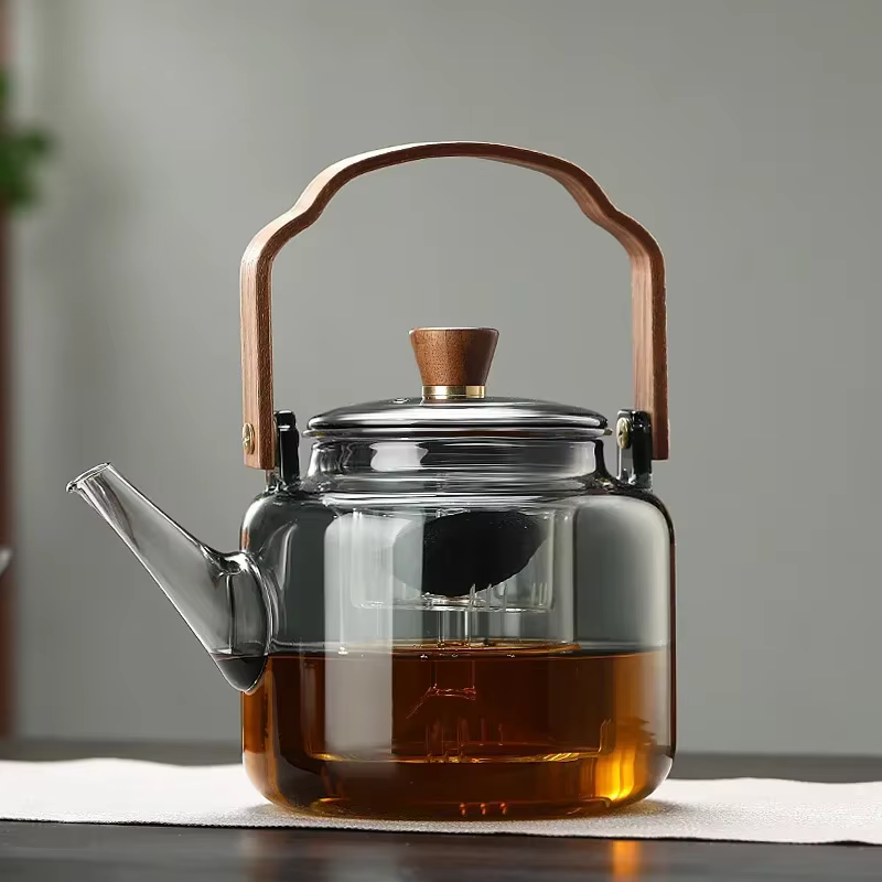 Théière en verre gris de 1