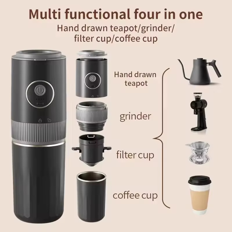 Machine à café tout-en-un idéale pour les voyages - Broyeur intégré