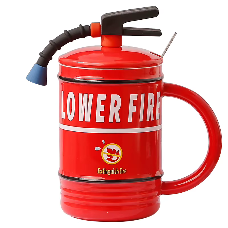 Mug à café créatif en céramique avec couvercle