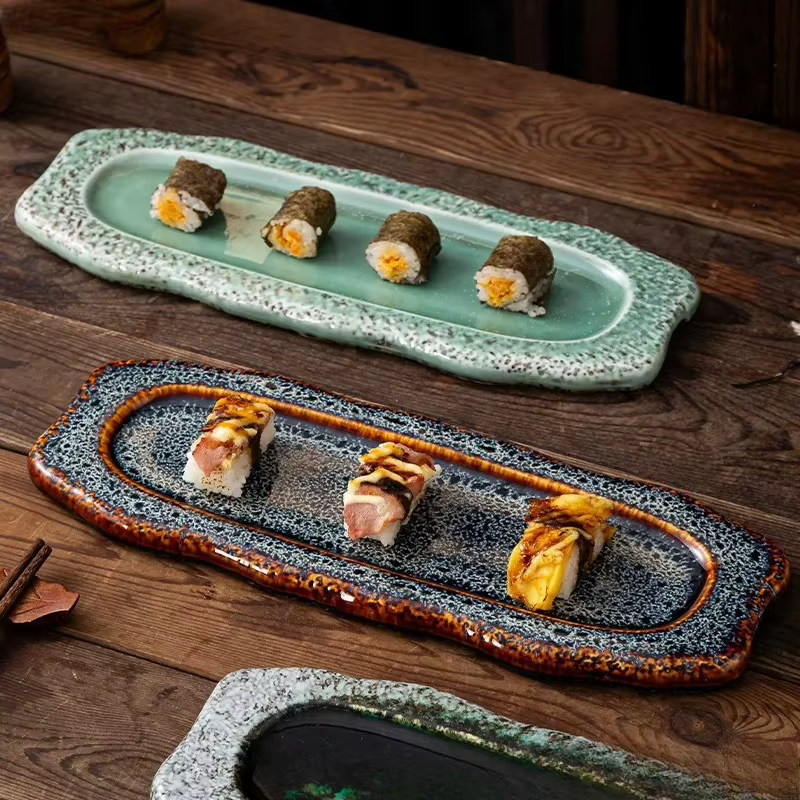 Assiettes à sushi familiales rétro pour hôtel